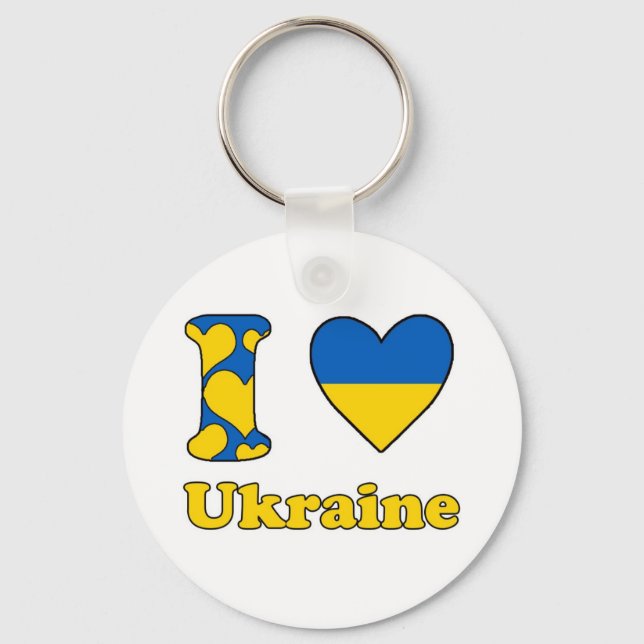 I Liebe Ukraine Schlüsselanhänger (Vorderseite)