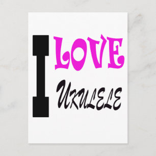 I Liebe ukulele Postkarte