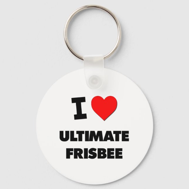 I Liebe Ultimate Frisbee Schlüsselanhänger (Vorderseite)