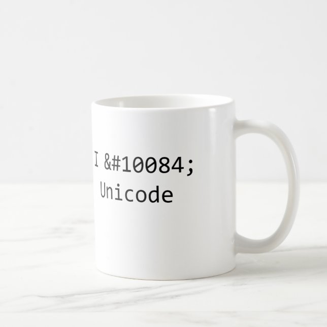 I Liebe Unicode Tasse (Rechts)