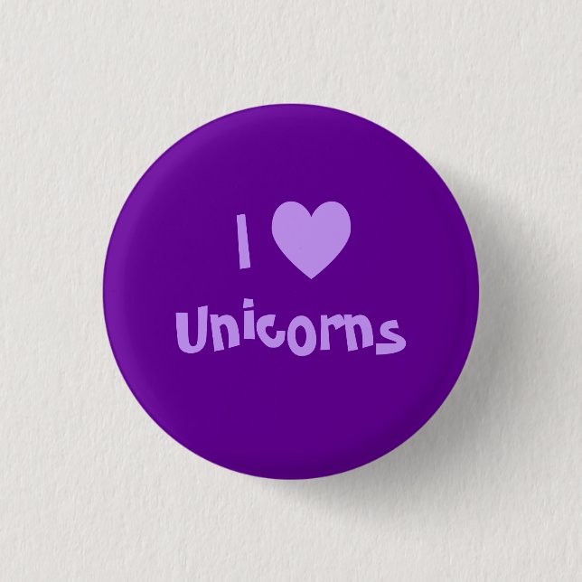 I Liebe Unicorns Button (Vorderseite)