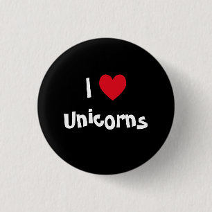 I Liebe Unicorns Button