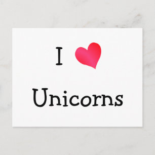 I Liebe Unicorns Postkarte