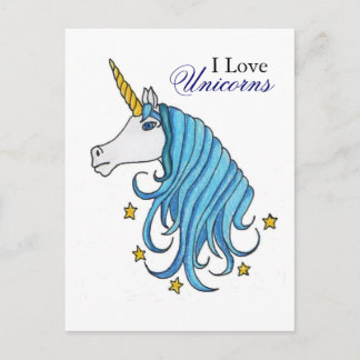 I Liebe Unicorns Postkarte