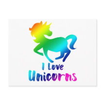 I Liebe Unicorns Rainbow Design