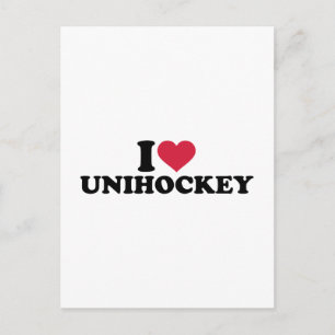 I Liebe Unihockey Postkarte