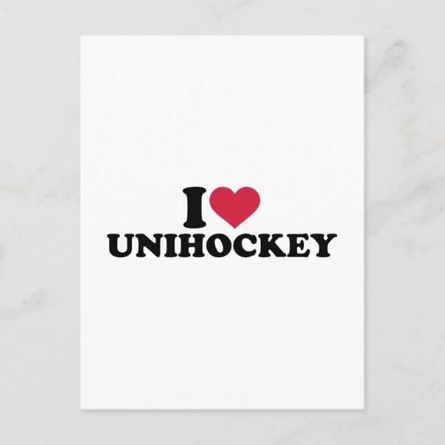 I Liebe Unihockey Postkarte (Vorderseite)