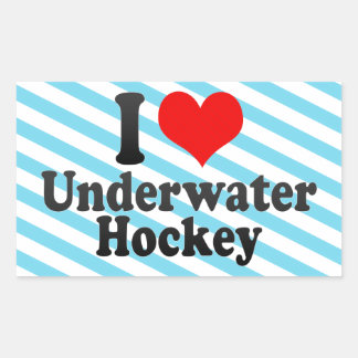 I Liebe Unterwasserhockey Rechteckiger Aufkleber