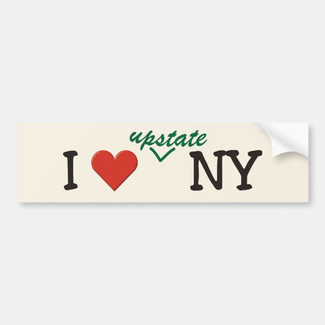 I Liebe UPSTATE NY Autoaufkleber (Vorne)