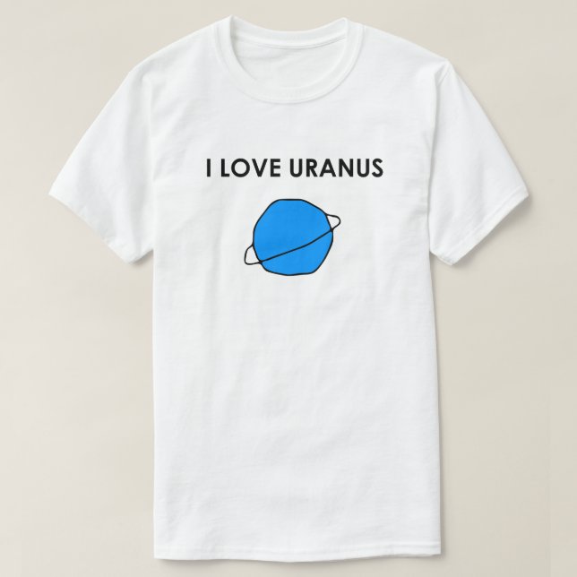 I LIEBE URANUS Heart Space Planets Astronomie Ster T-Shirt (Design vorne)