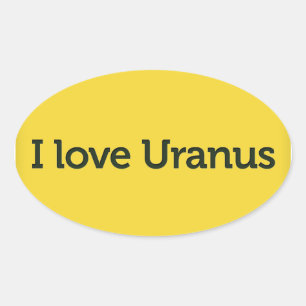 I Liebe Uranus Ovaler Aufkleber