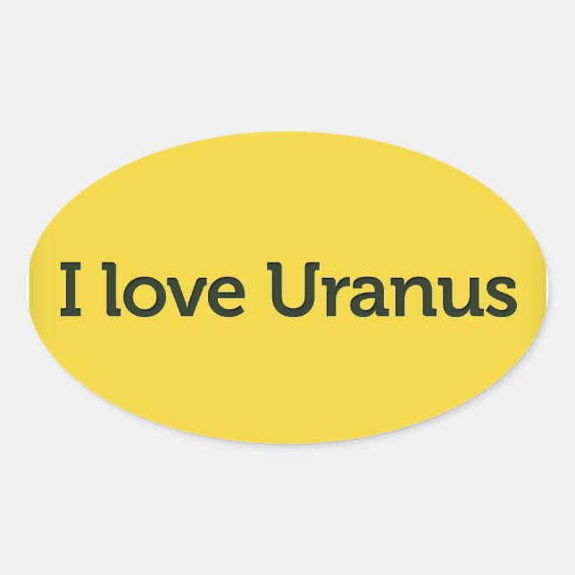 I Liebe Uranus Ovaler Aufkleber (Vorderseite)