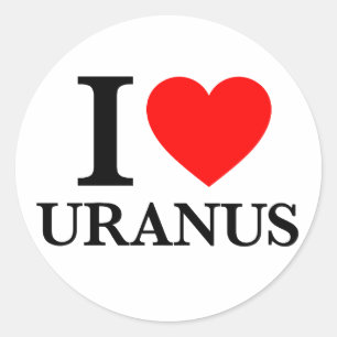 I Liebe Uranus Runder Aufkleber
