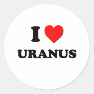 I Liebe Uranus Runder Aufkleber