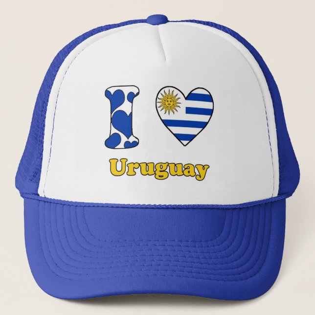 I Liebe Uruguay Truckerkappe (Vorderseite)