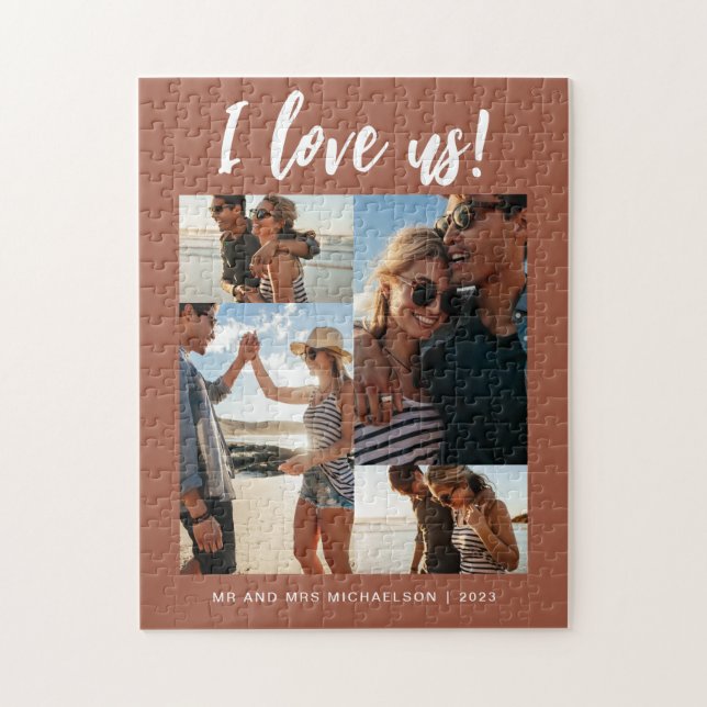 I Liebe us Script Foto Terracotta Puzzle (Vertikal)