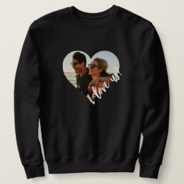I Liebe us Script Heart Foto Black Sweatshirt