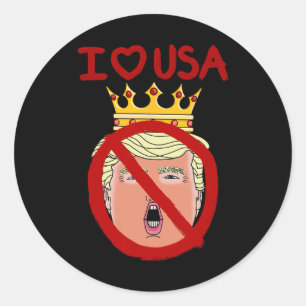 I Liebe USA Anti Trump 2024 Runder Aufkleber
