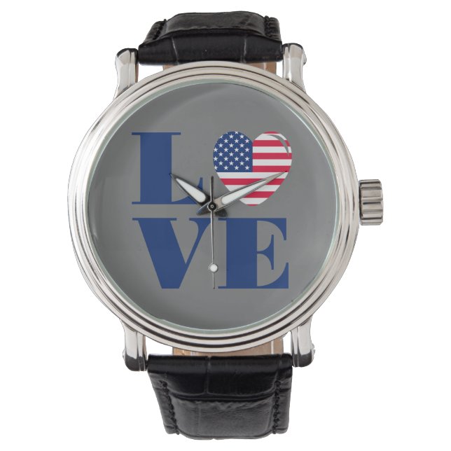 I LIEBE USA ARMBANDUHR (Vorderseite)