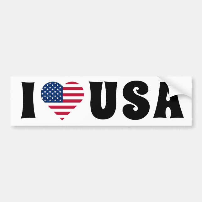 I Liebe USA Flag Retro Autoaufkleber (Vorne)