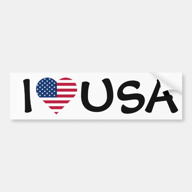 I Liebe USA Flagge Autoaufkleber (Vorne)