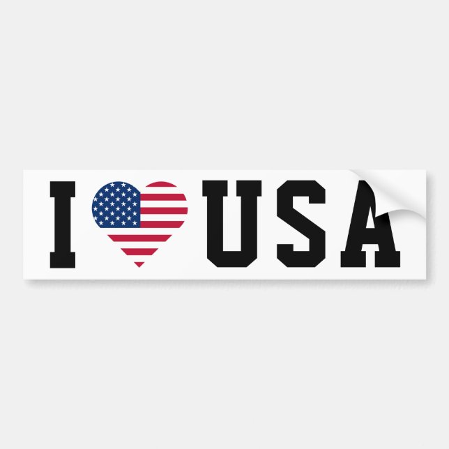 I Liebe USA Flagge Autoaufkleber (Vorne)