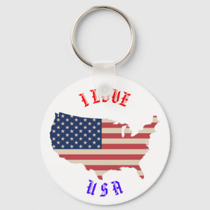 I Liebe USA Flaggen Amerika Schlüsselkette Schlüsselanhänger