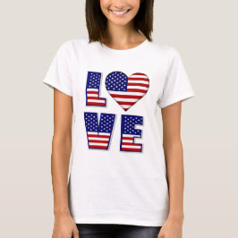 I Liebe USA Hecht American Flag Zitat Frauen T-Shirt