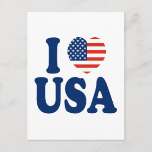I Liebe USA Herzdesign Postkarte