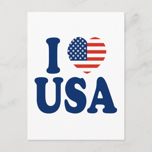I Liebe USA Herzdesign Postkarte (Vorderseite)