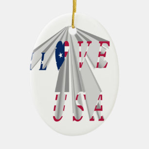 I LIEBE USA KERAMIK ORNAMENT
