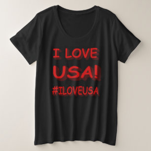 "I LIEBE USA" Niedlich Expression Design. Jetzt ka Große Größe T-Shirt