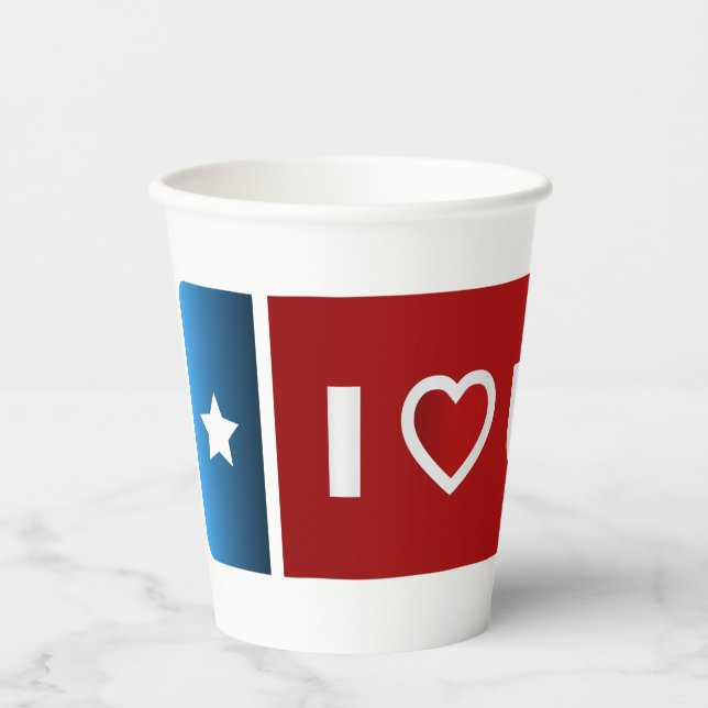 I Liebe USA Papiertasse Pappbecher (Vorderseite)