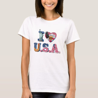 🇺 "I Liebe USA" Patriotic T - Shirt ❤️ 👕