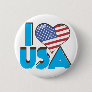I Liebe USA Retro 80er Button