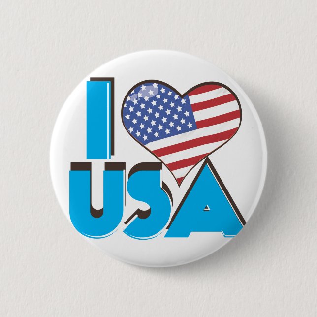I Liebe USA Retro 80er Button (Vorderseite)