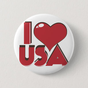 I Liebe USA Retro 80er Button