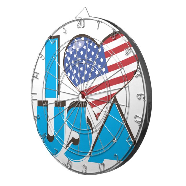 I Liebe USA Retro 80er Dartscheibe (Vorderseite rechts)