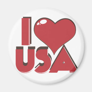 I Liebe USA Retro 80er Magnet