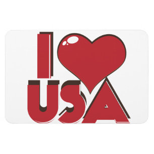 I Liebe USA Retro 80er Magnet