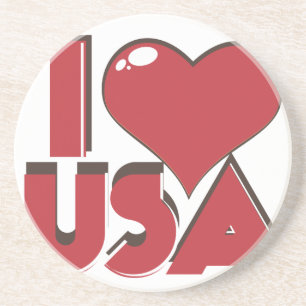 I Liebe USA Retro 80er Untersetzer