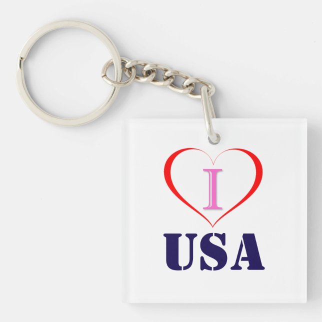 I LIEBE USA SCHLÜSSELANHÄNGER (Vorderseite)