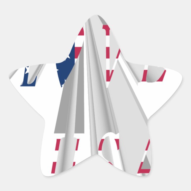 I LIEBE USA Stern-Aufkleber (Vorderseite)