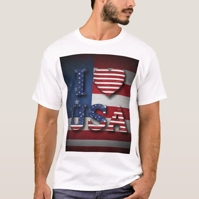 I Liebe USA T - Shirt - Zeigen Sie Ihren amerikani (Vorderseite)