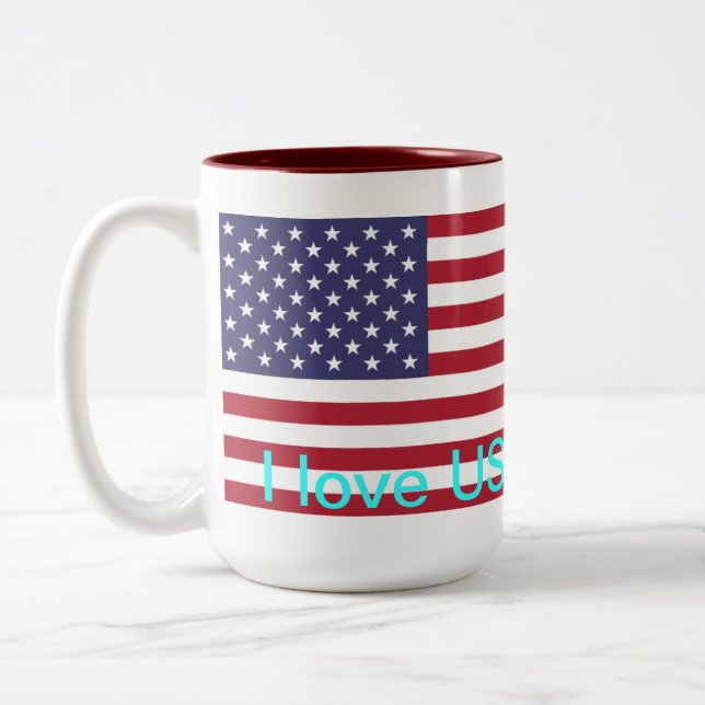 I Liebe USA Zweifarbige Tasse (Links)