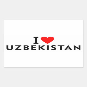 I Liebe Usbekistan Land wie Herztourismus Rechteckiger Aufkleber