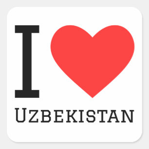 I Liebe Usbekistan Quadratischer Aufkleber