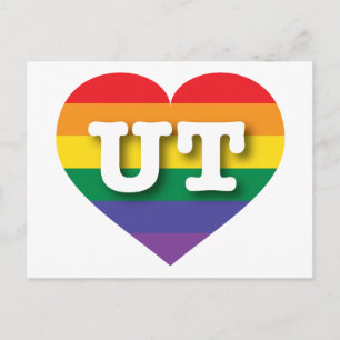 I Liebe Utah Rainbow Heart Postkarte
