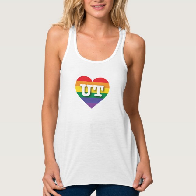 I Liebe Utah Rainbow Heart Tank Top (Vorderseite)