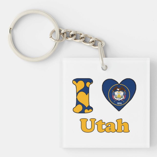 I Liebe Utah Schlüsselanhänger (Vorderseite)